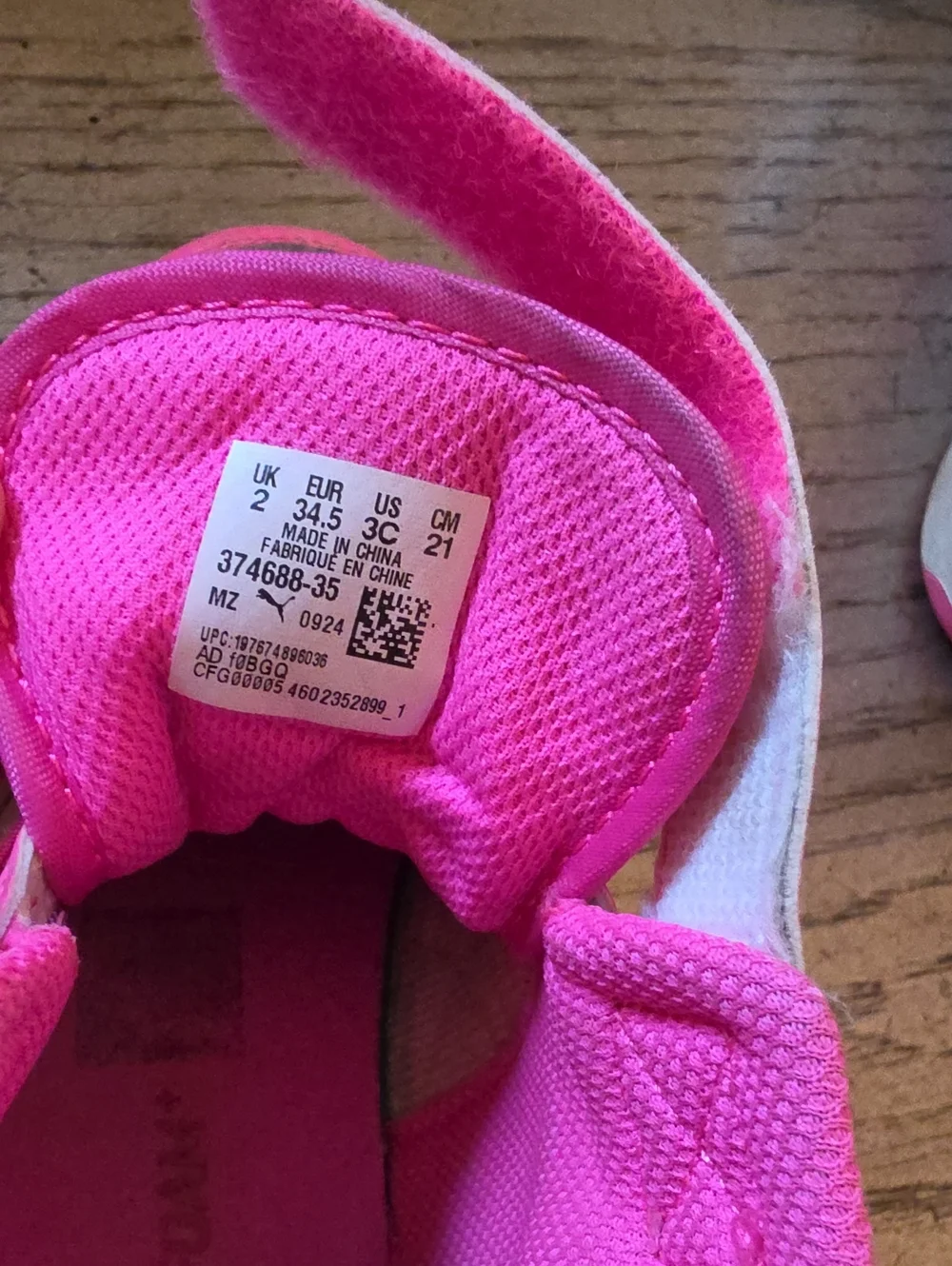 Puma Kids' Pink and White High-Top Sneakers Size 3